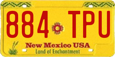 NM license plate 884TPU