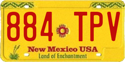 NM license plate 884TPV