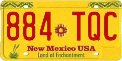 NM license plate 884TQC