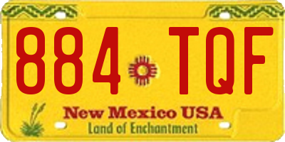 NM license plate 884TQF