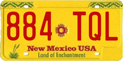 NM license plate 884TQL