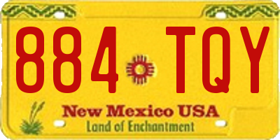 NM license plate 884TQY