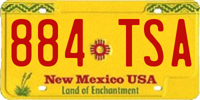 NM license plate 884TSA