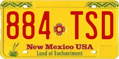 NM license plate 884TSD