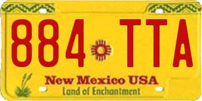 NM license plate 884TTA