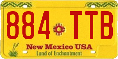NM license plate 884TTB