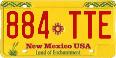 NM license plate 884TTE