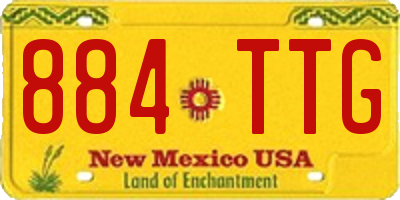 NM license plate 884TTG