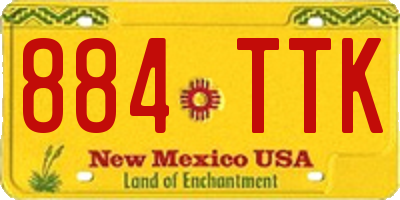 NM license plate 884TTK