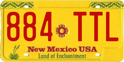 NM license plate 884TTL