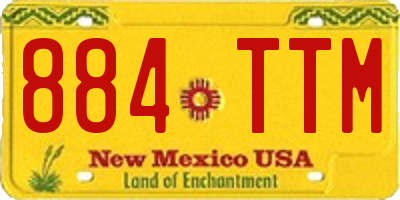 NM license plate 884TTM