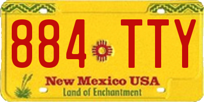 NM license plate 884TTY