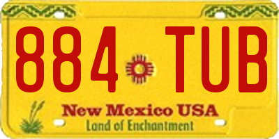 NM license plate 884TUB
