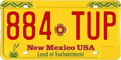 NM license plate 884TUP