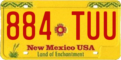 NM license plate 884TUU