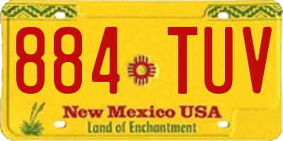 NM license plate 884TUV