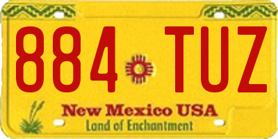 NM license plate 884TUZ