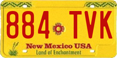 NM license plate 884TVK