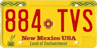 NM license plate 884TVS