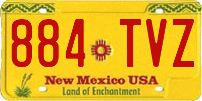 NM license plate 884TVZ