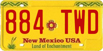 NM license plate 884TWD