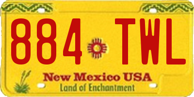 NM license plate 884TWL