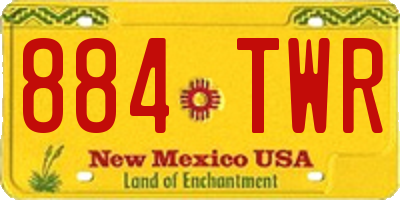 NM license plate 884TWR
