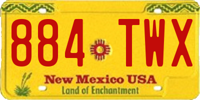 NM license plate 884TWX