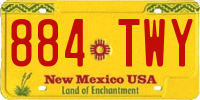 NM license plate 884TWY
