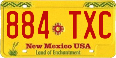 NM license plate 884TXC