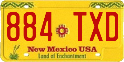 NM license plate 884TXD