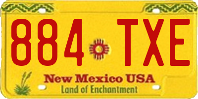 NM license plate 884TXE