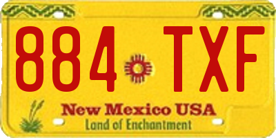 NM license plate 884TXF