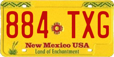 NM license plate 884TXG