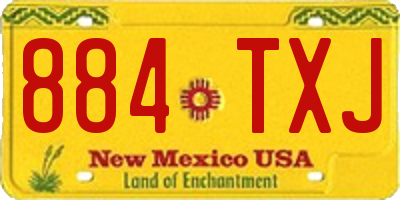 NM license plate 884TXJ