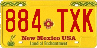 NM license plate 884TXK