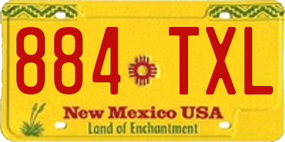 NM license plate 884TXL
