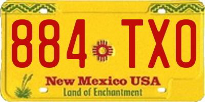 NM license plate 884TXO