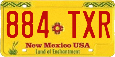 NM license plate 884TXR