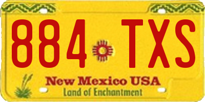 NM license plate 884TXS