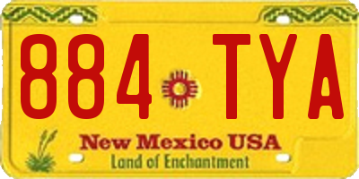 NM license plate 884TYA