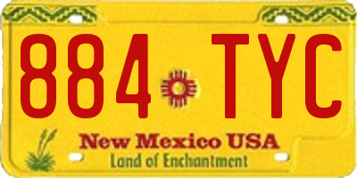 NM license plate 884TYC