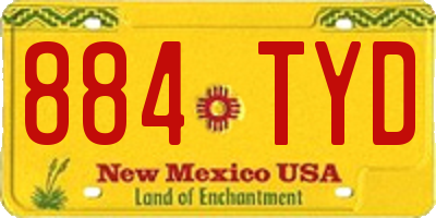 NM license plate 884TYD
