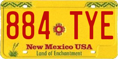 NM license plate 884TYE