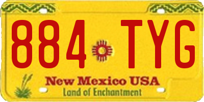 NM license plate 884TYG