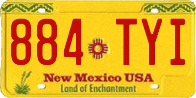 NM license plate 884TYI