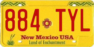 NM license plate 884TYL
