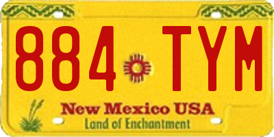 NM license plate 884TYM