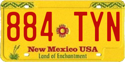 NM license plate 884TYN
