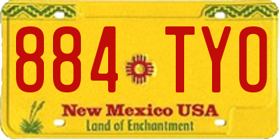 NM license plate 884TYO